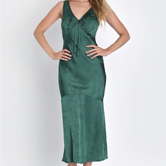 Lulus Other - Lulu's Deep Green Satin Chemise